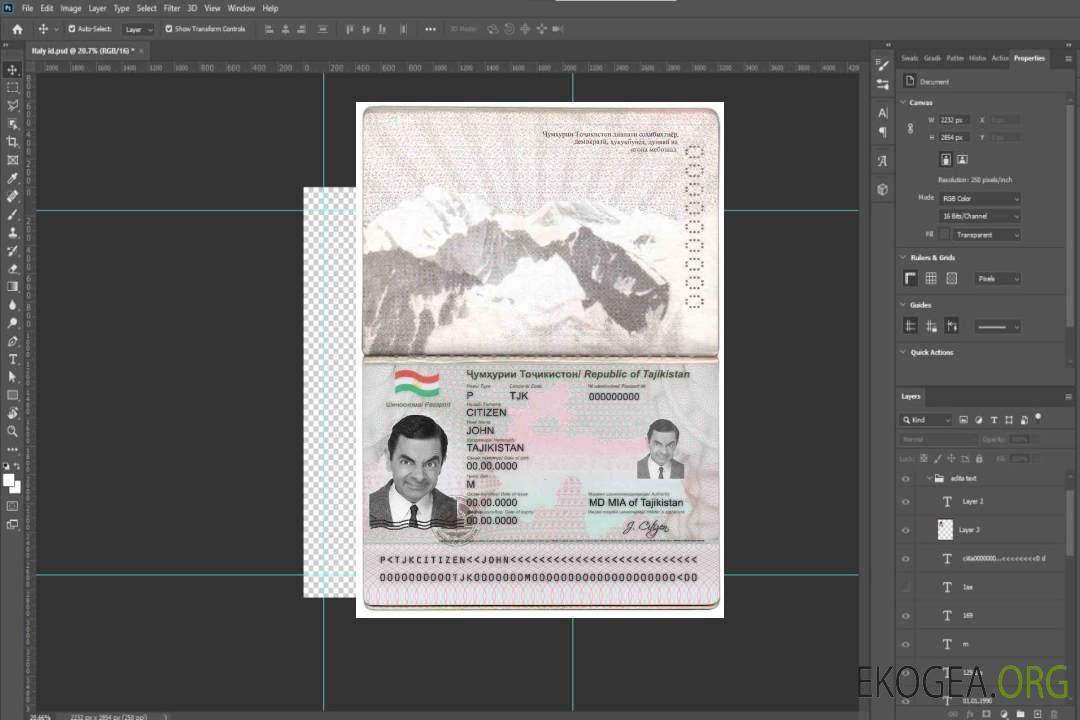 Passeport du Tadjikistan template